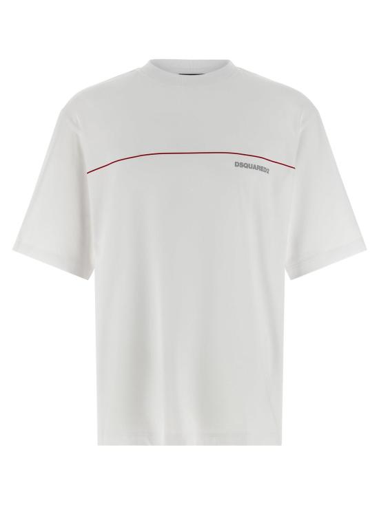  디스퀘어드2 반팔 티셔츠 Dsquared2 프린트 티셔츠 화이트