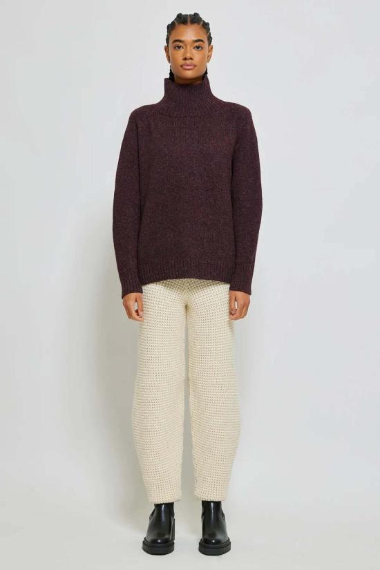  아뜰리에 델핀 터틀넥 아틀리에 델핀 바실리사 알파카 스웨터 가지색 - ATELIER DELPHINE