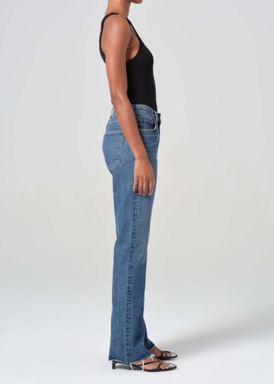  에이골디 데님 팬츠 아골드 리나 진 빈티지 미디엄 투 다크 인디고 - AGOLDE