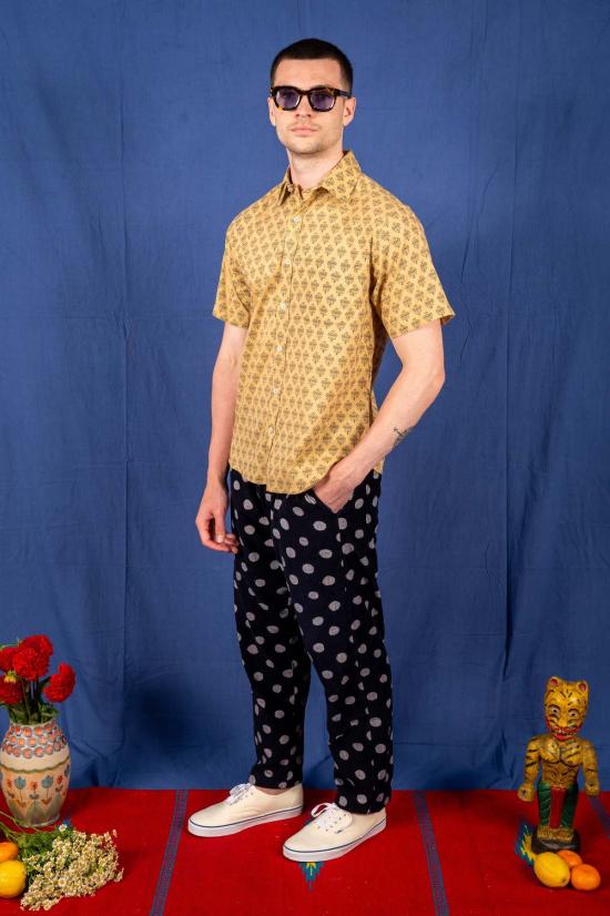  DUSHYANT. 반팔 셔츠 두샨트. 포크 핸드 프린트 반팔 - DUSHYANT