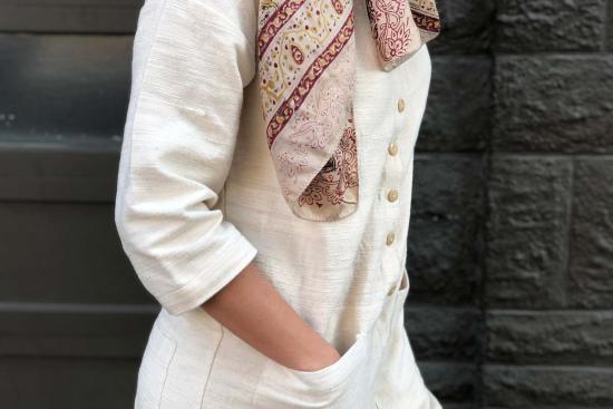  해피 프렌치 갱 점프수트 Happyfrenchgang 텍스처드  내추럴 - HAPPY FRENCH GANG