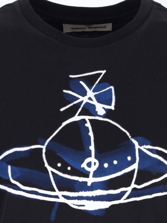  비비안웨스트우드 반팔 티셔츠 비비안 웨스트우드 클래식 티셔츠 블랙 - VIVIENNE WESTWOOD