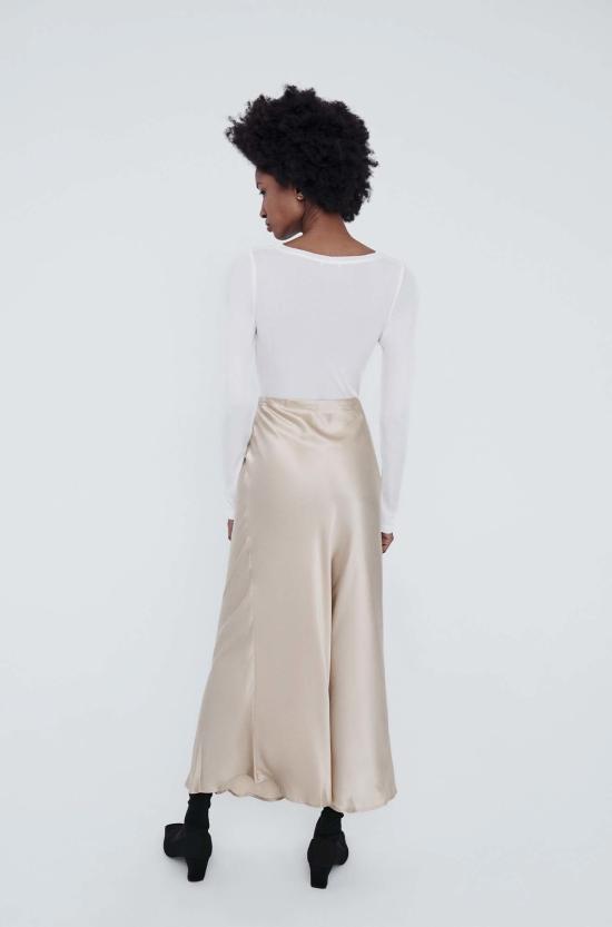  실크 런드리 롱 스커트 롱 바이어스컷 스커트 헤이즐넛 색상 - SILK LAUNDRY