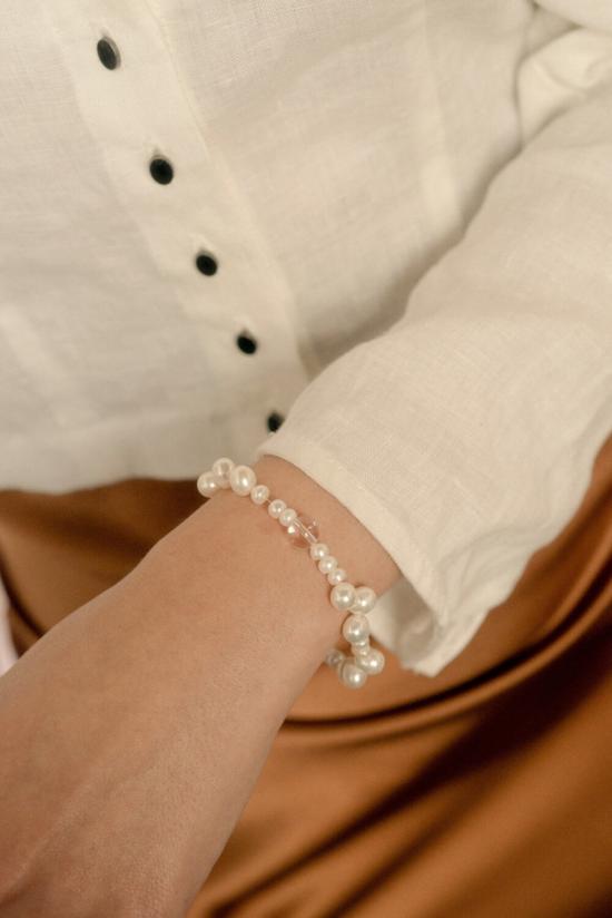  에이드 팔찌 Eyde Zilah 브레이슬릿 진주/쿼츠/14k 골드필드 - EYDE