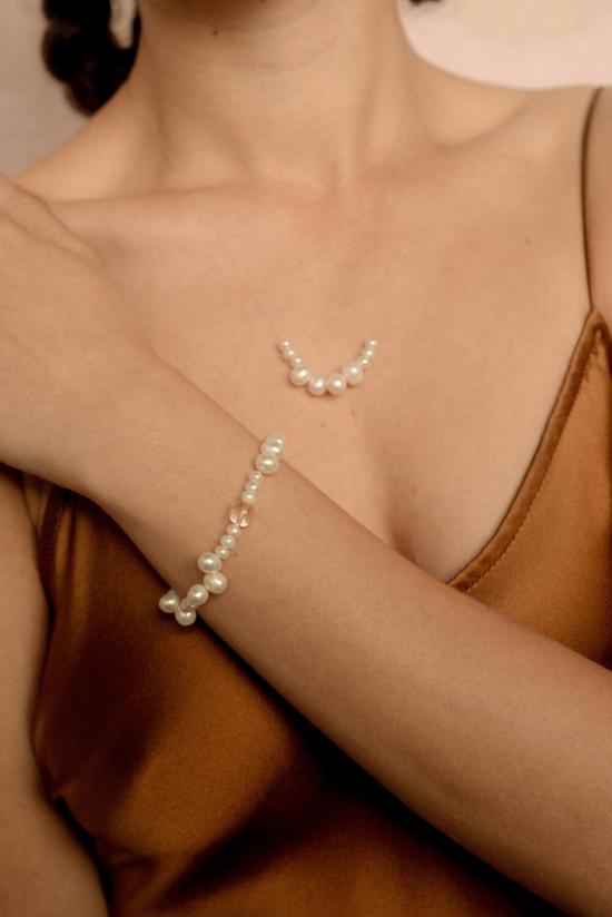  에이드 팔찌 Eyde Zilah 브레이슬릿 진주/쿼츠/14k 골드필드 - EYDE