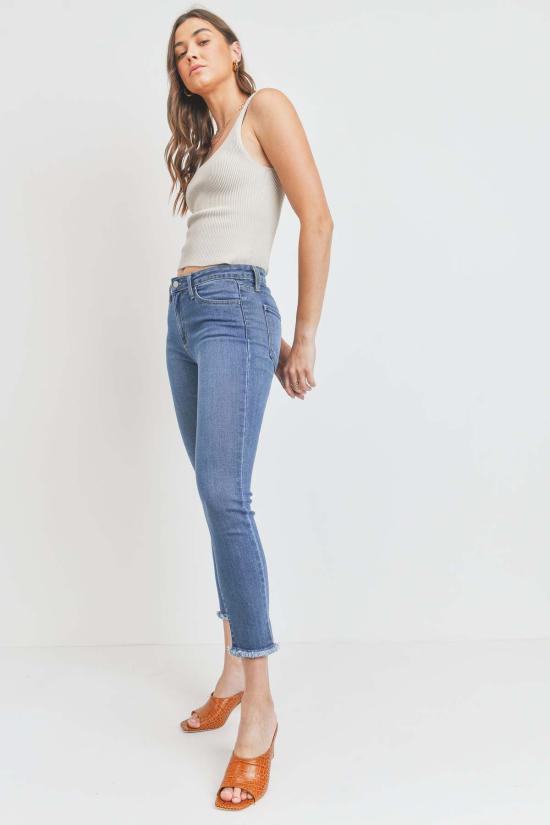  저스트 블랙 데님 데님 팬츠 더 프레이 헴 스키니 미디엄 데님 - JUST BLACK DENIM