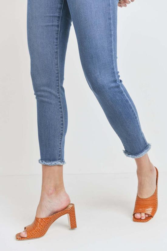  저스트 블랙 데님 데님 팬츠 더 프레이 헴 스키니 미디엄 데님 - JUST BLACK DENIM