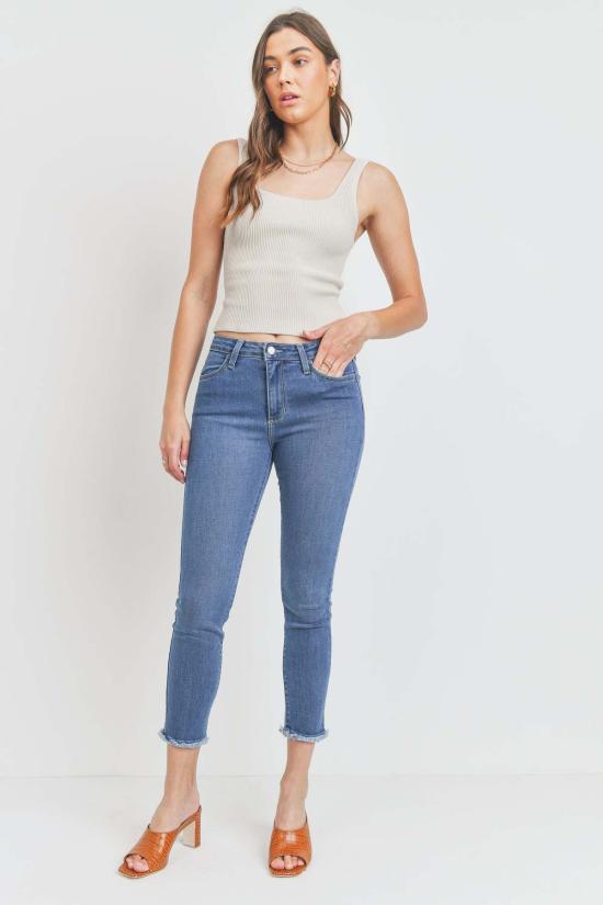  저스트 블랙 데님 데님 팬츠 더 프레이 헴 스키니 미디엄 데님 - JUST BLACK DENIM