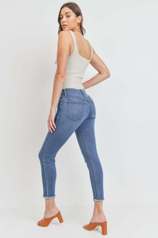  저스트 블랙 데님 데님 팬츠 더 프레이 헴 스키니 미디엄 데님 - JUST BLACK DENIM