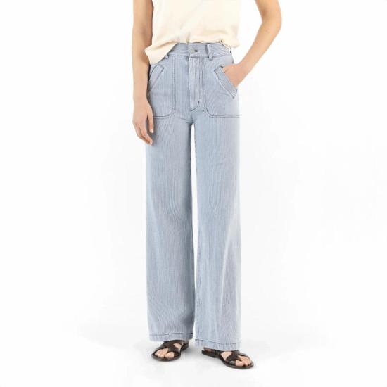  마스콥 스트레이트 팬츠 매스코브 브론슨 팬츠 네이비 핀스트라이프 - MASSCOB