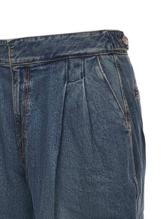  알라이아 데님 팬츠 플리츠 진 블루 델라브 - ALAIA