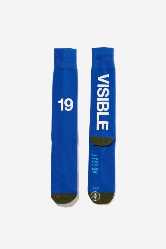  미스터 그레이 양말 3M 반사 잉크 프린팅  (파란색) - MR.GRAY