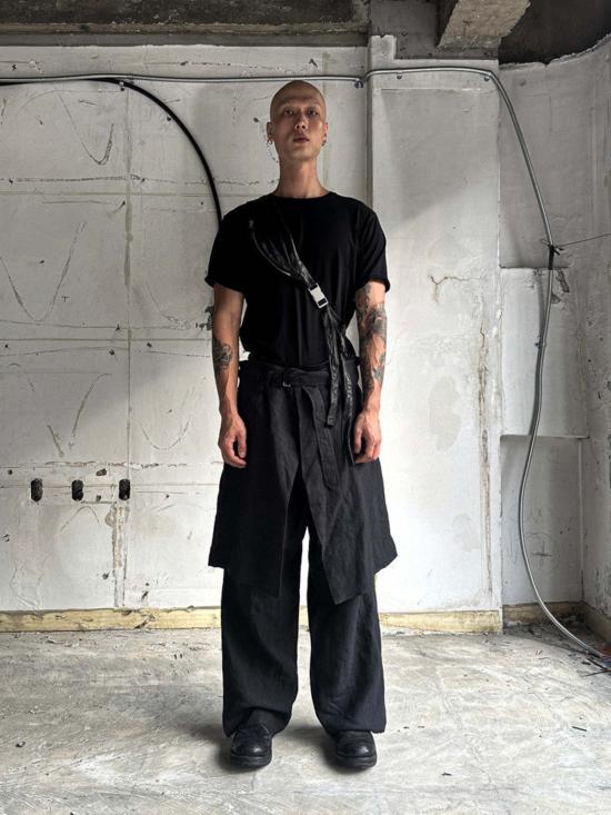  SAN263-1 수트 팬츠 산263 1 레이어드 스커트  블랙 - OTHER BRANDS