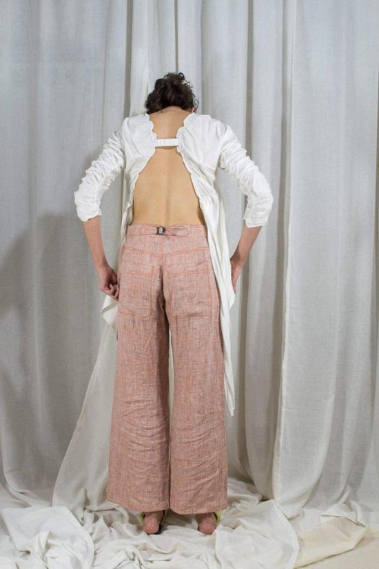  Unknown 블라우스 칼레 러치드 타이 탑 아이보리 - OTHER BRANDS