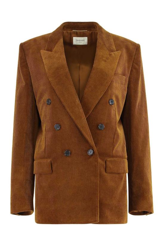  생로랑 수트 자켓 벨벳 재킷 브라운