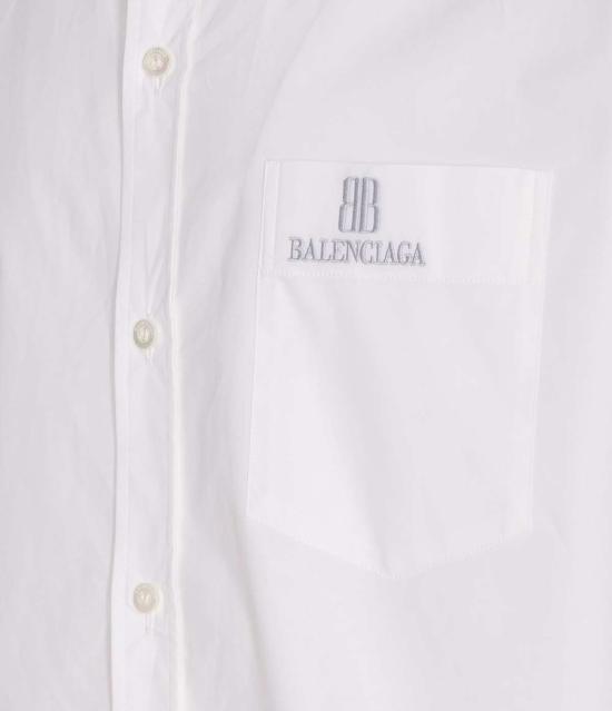  발렌시아가 셔츠 로고 셔츠 화이트 - BALENCIAGA