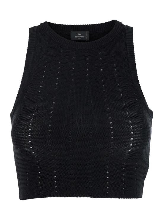  에트로 민소매 티셔츠 크롭탑 블랙