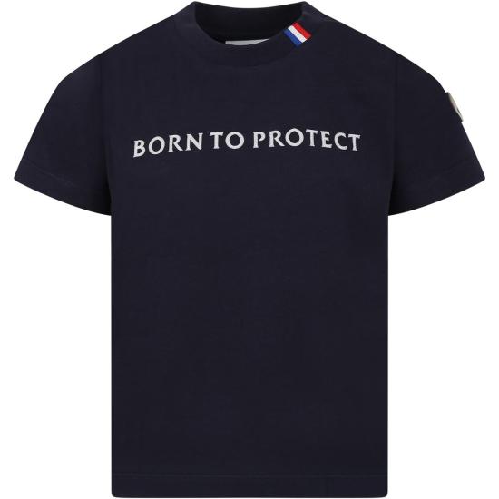  [키즈] 몽클레어 트레이닝 상의 몽클레르 아동용 티셔츠 (로고 포함, 파란색)