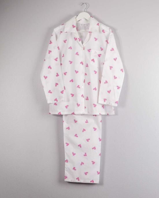  Lounge Act 라운지 웨어 라운지 액트 핑크 하트 프린트 긴팔 잠옷 세트 - OTHER BRANDS