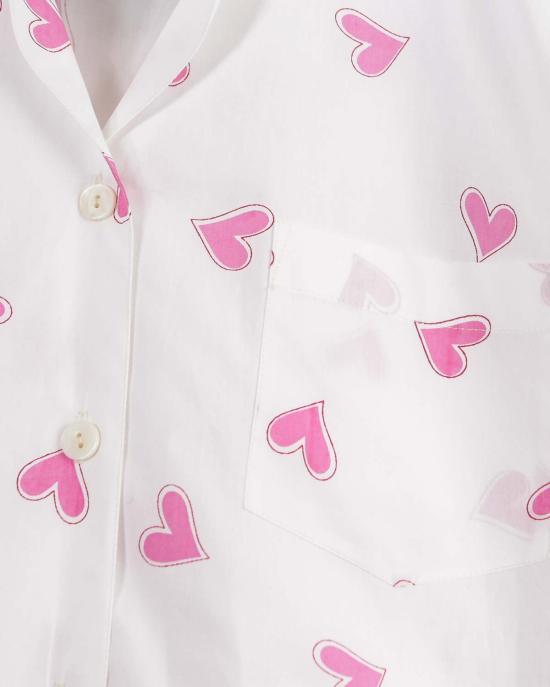  Lounge Act 라운지 웨어 라운지 액트 핑크 하트 프린트 긴팔 잠옷 세트 - OTHER BRANDS