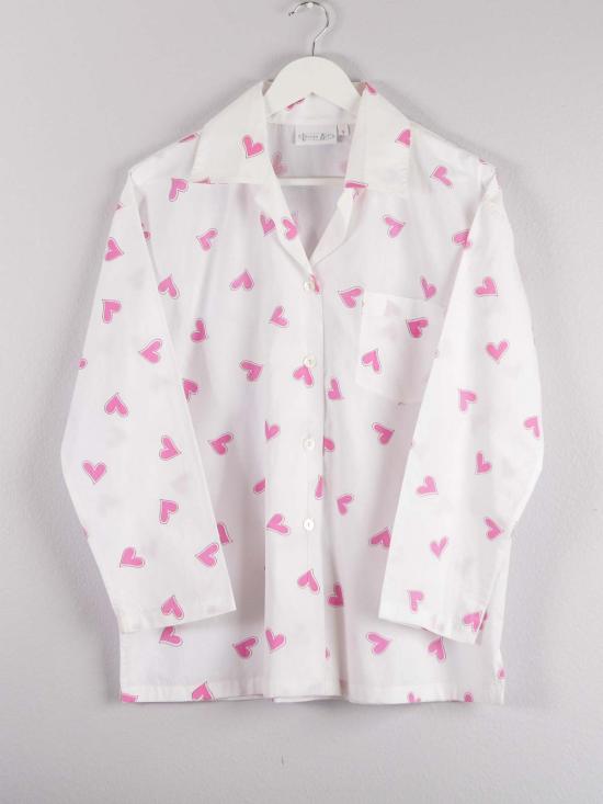  Lounge Act 라운지 웨어 라운지 액트 핑크 하트 프린트 긴팔 잠옷 세트 - OTHER BRANDS