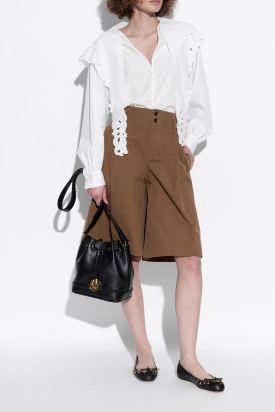  끌로에 플랫 슈즈 가죽 발레 플랫 블랙 - CHLOE