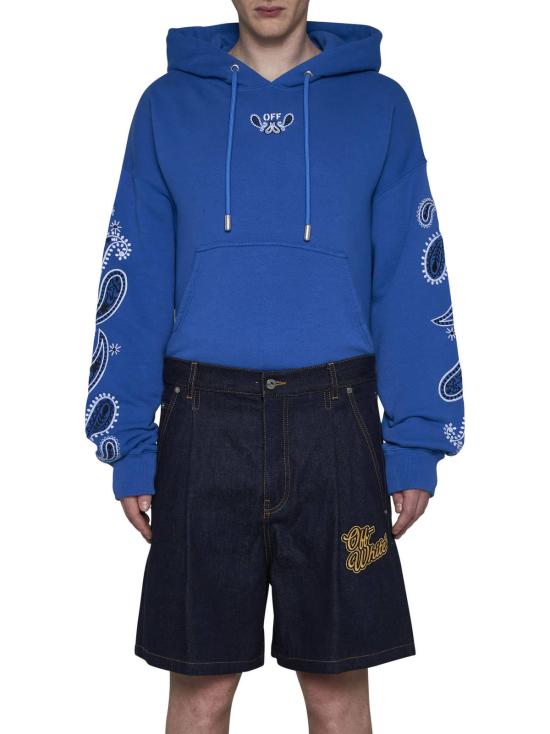  오프화이트 데님 팬츠 데님 반바지 (로고 포함) 블루 - OFF WHITE