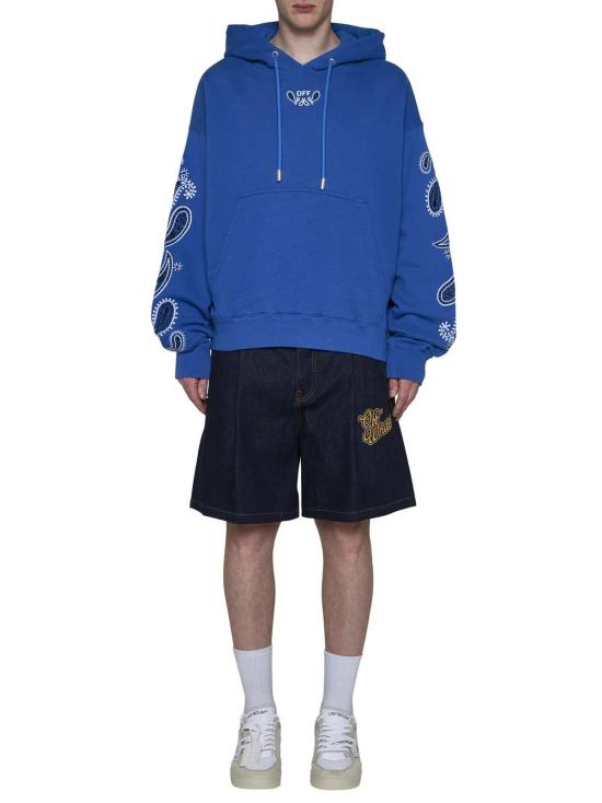  오프화이트 데님 팬츠 데님 반바지 (로고 포함) 블루 - OFF WHITE