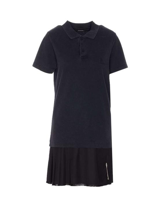  발렌시아가 미디 원피스 로고 드레스 블랙