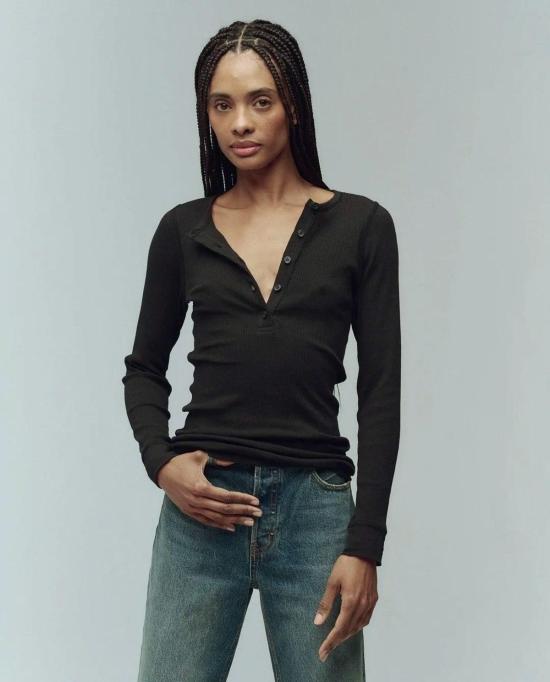  더 그레이트 긴팔 티셔츠 . 베이비 립 헨리 탑 - THE GREAT