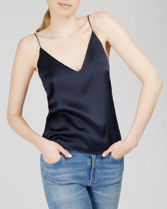  잉가 레나 민소매 티셔츠 피요르드 실크 캐미솔 탑 미드나잇 블루 - INGA-LENA