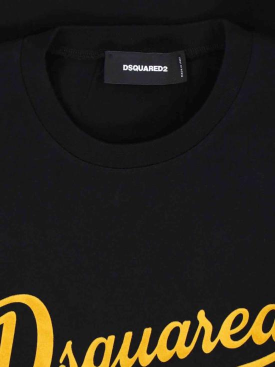  디스퀘어드2 반팔 티셔츠 Dsquared2 로고 티셔츠 블랙 - DSQUARED2