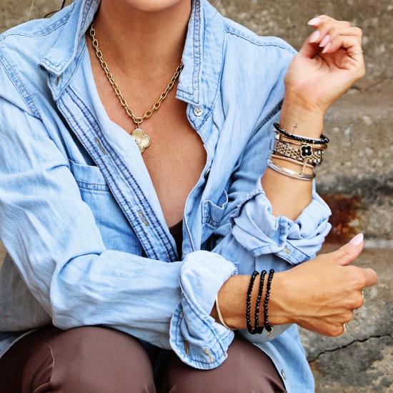  보우드 레인 팔찌 녹스 참  블랙 - BOWOOD LANE