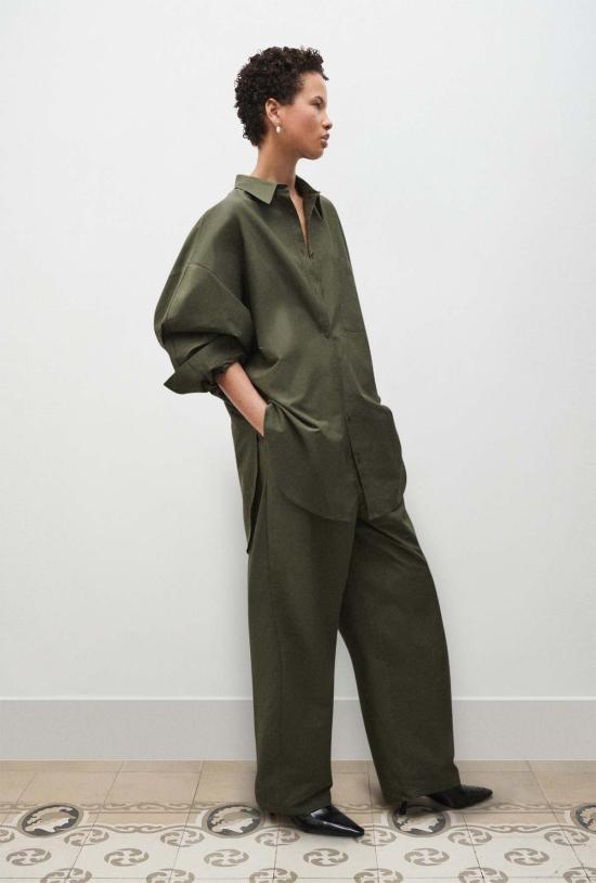  실크 런드리 셔츠 실크 세탁 면 실크 라운드 셔츠 파인 - SILK LAUNDRY