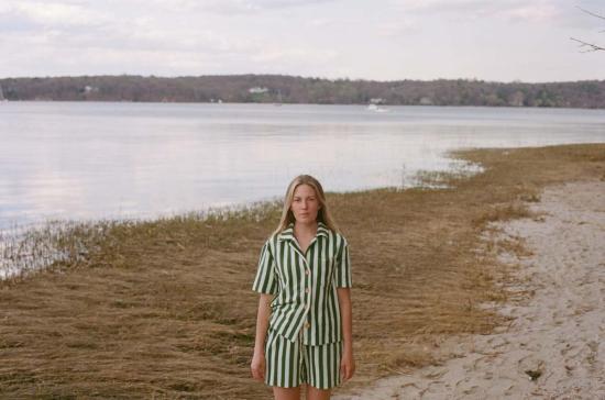  Alice Pearl 숏팬츠 앨리스 펄 위켄드 쇼츠 오렌지 스트라이프 - OTHER BRANDS