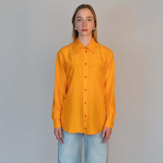  알리지 블라우스 알리시 긴팔 실크  블루 그린 - ALYSI