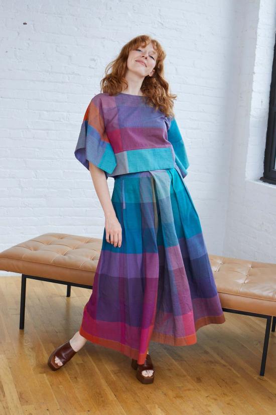  RUJUTA SHETH 스트레이트 팬츠 루주타 셰스 프리다 팬트 아우라 첵스 - OTHER BRANDS