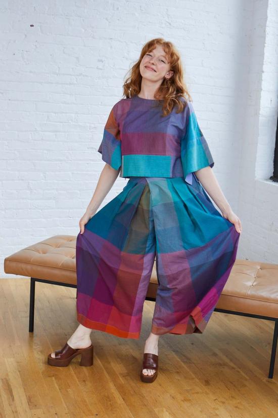  RUJUTA SHETH 스트레이트 팬츠 루주타 셰스 프리다 팬트 아우라 첵스 - OTHER BRANDS