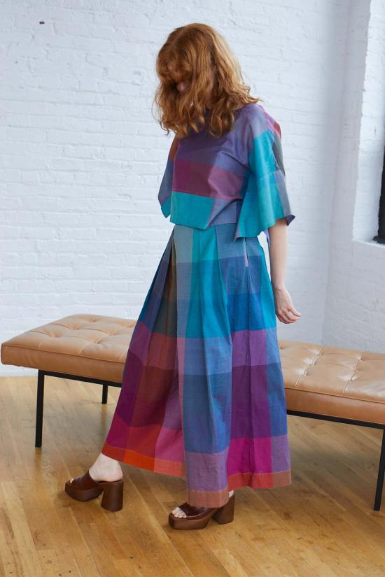  RUJUTA SHETH 스트레이트 팬츠 루주타 셰스 프리다 팬트 아우라 첵스 - OTHER BRANDS