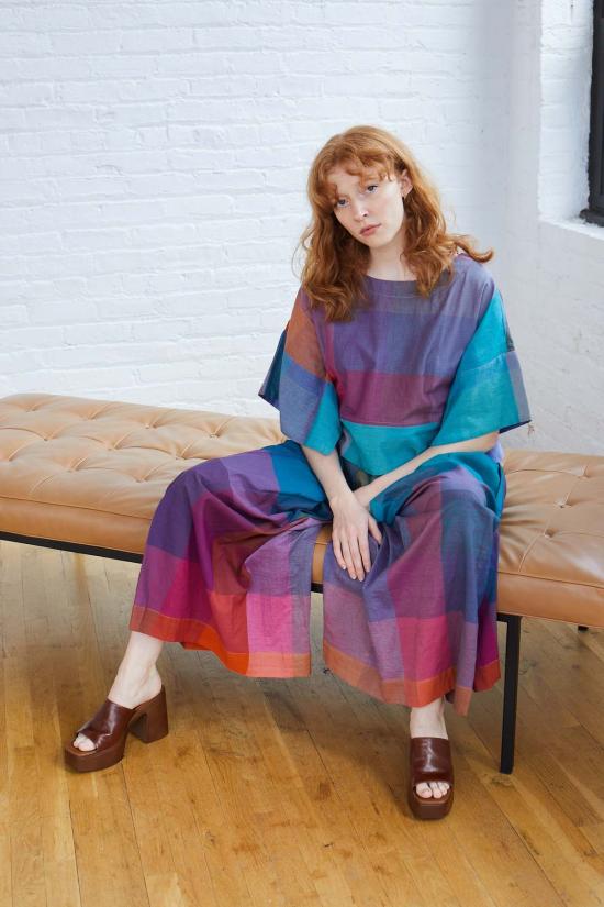  RUJUTA SHETH 스트레이트 팬츠 루주타 셰스 프리다 팬트 아우라 첵스 - OTHER BRANDS