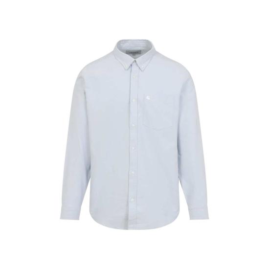  칼하트 셔츠 카하트 LS C 로고  블루 포그/화이트 - CARHARTT