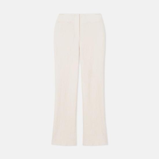  나누슈카 스트레이트 팬츠 Nanushka 셰르파 크레페 멜란지 팬츠 크림