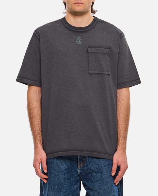  알렉산더 맥퀸 반팔 티셔츠 티셔츠 블리치 티셔츠 그레이