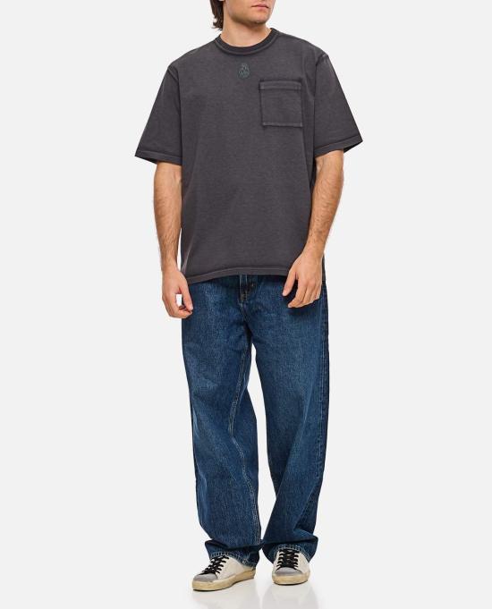  알렉산더 맥퀸 반팔 티셔츠 티셔츠 블리치 티셔츠 그레이 - ALEXANDER MCQUEEN