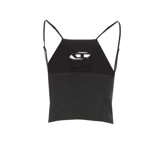  디젤 민소매 티셔츠 T 윌릿 니트 크롭탑 블랙 - DIESEL