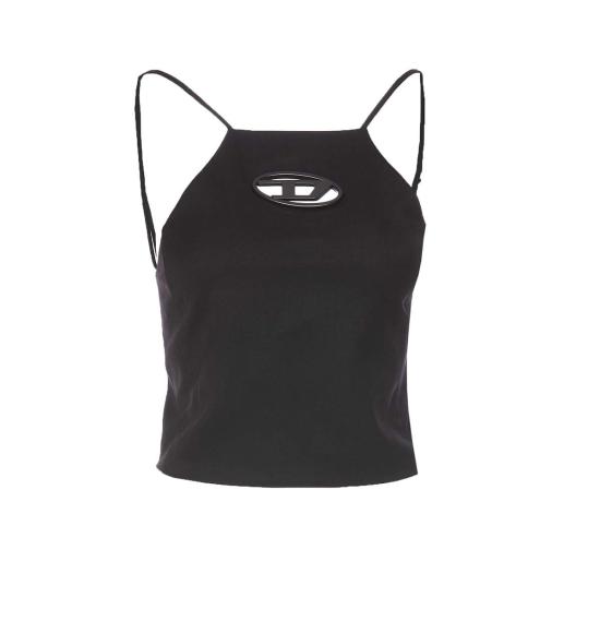  디젤 민소매 티셔츠 T 윌릿 니트 크롭탑 블랙