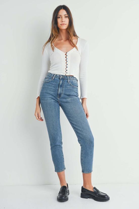  저스트 블랙 데님 데님 팬츠 , 완벽한 맘진 - JUST BLACK DENIM