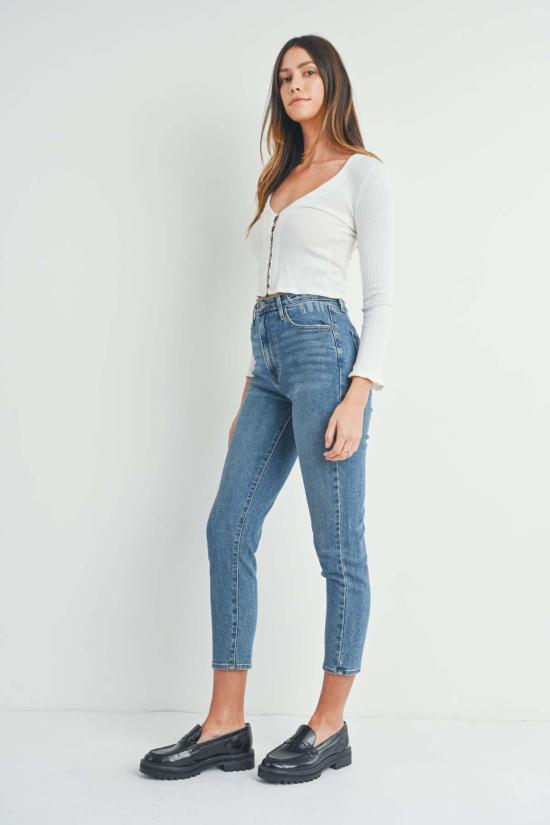  저스트 블랙 데님 데님 팬츠 , 완벽한 맘진 - JUST BLACK DENIM