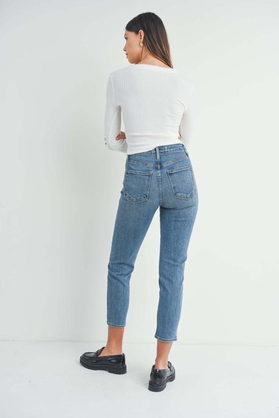  저스트 블랙 데님 데님 팬츠 , 완벽한 맘진 - JUST BLACK DENIM