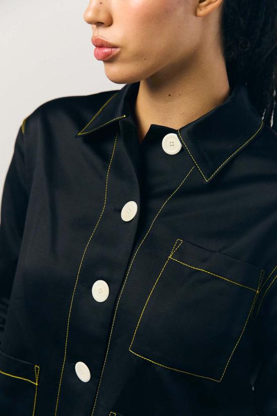  Kas Maria 자켓 새틴 A 라인 셔츠 재킷 - OTHER BRANDS